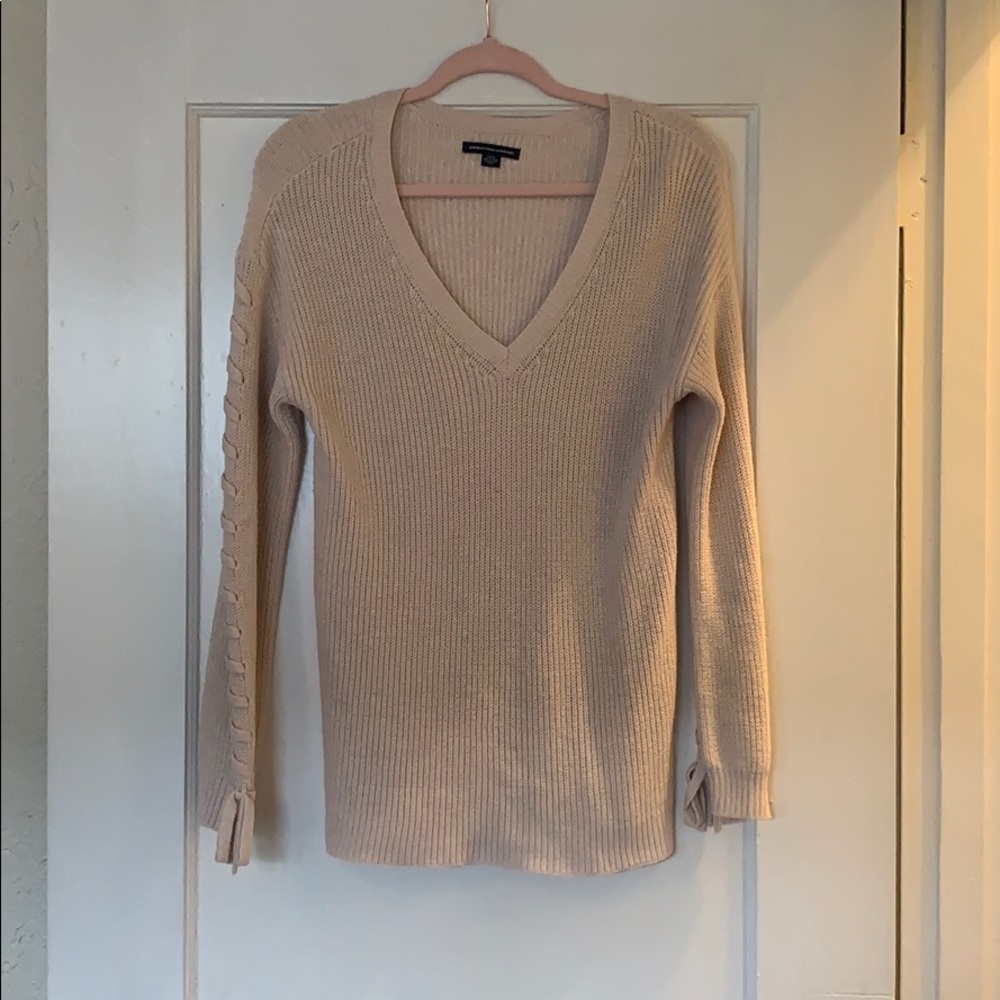 AEO Size S Tie Sleeve Sweater